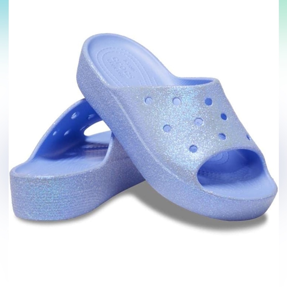 ⭐️NWT⭐️Women’s CROCS Classic Platform Glitter Slide Size 8